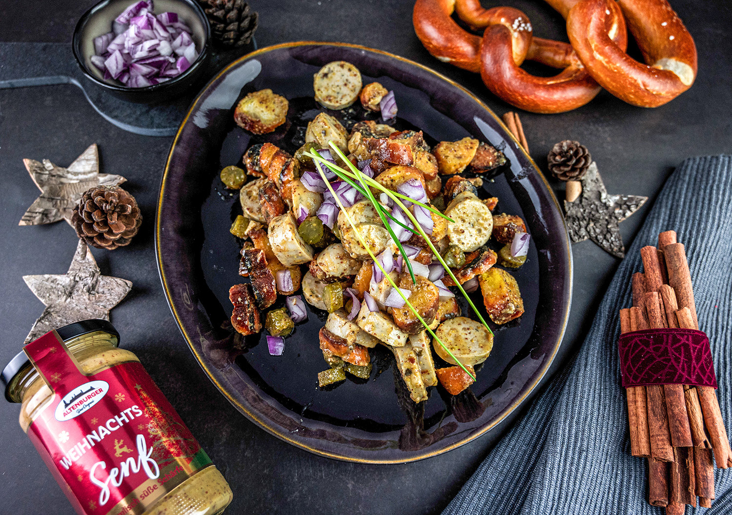 weisswurstsenf mit weihnachtssenf weisswurst salat mit suessem senf