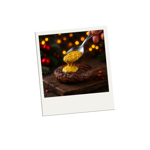 deko: senf auf fleisch