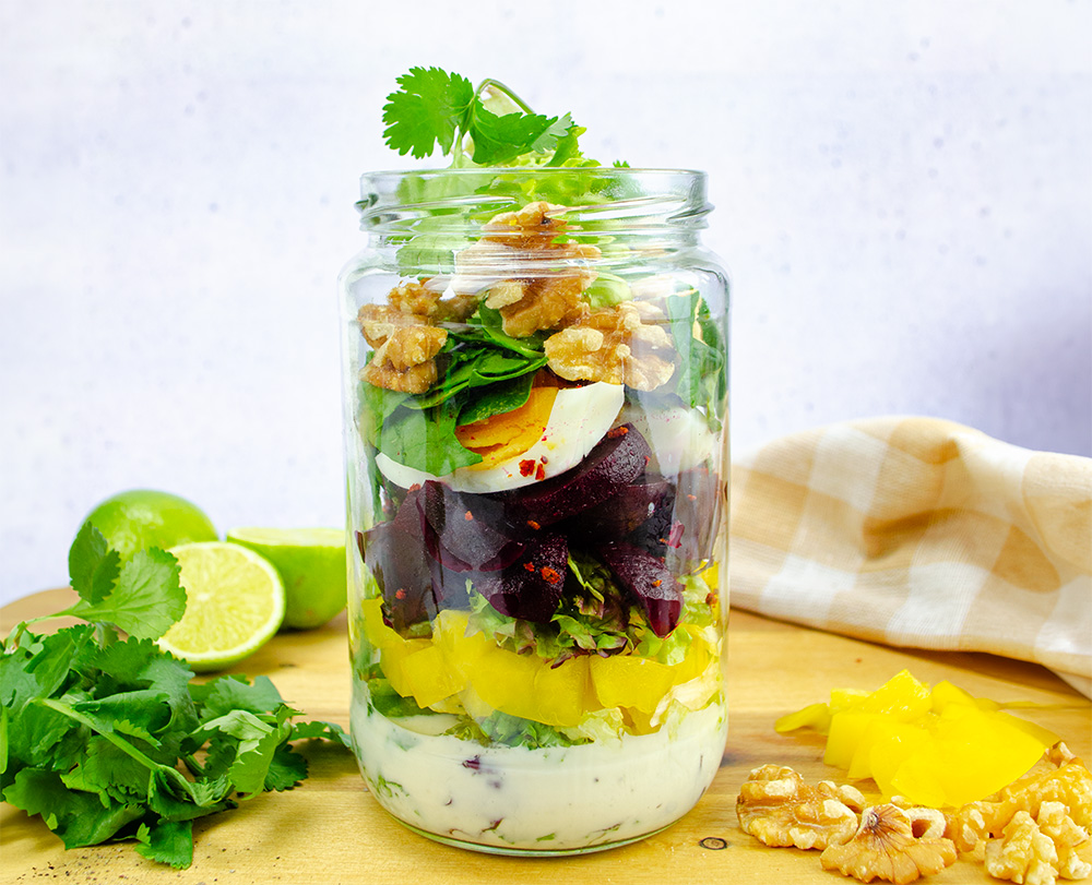 schichtsalat Schichtsalat im Glas