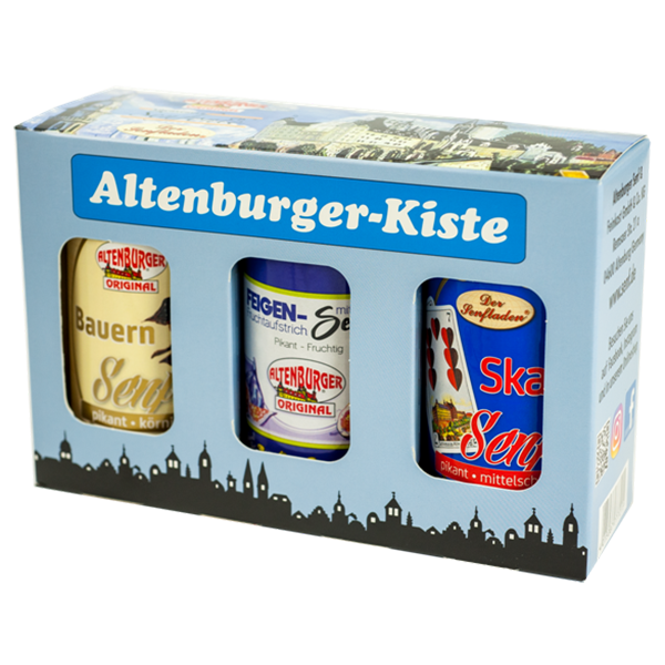 Altenburger Kiste gefüllt mit Senf