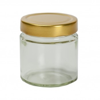 Schraubglas, 180ml inkl. Deckel gold Premium