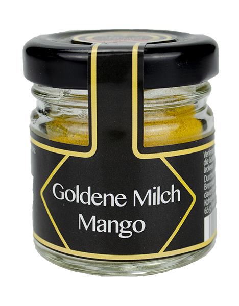 Goldene Milch Mango Mini Glas