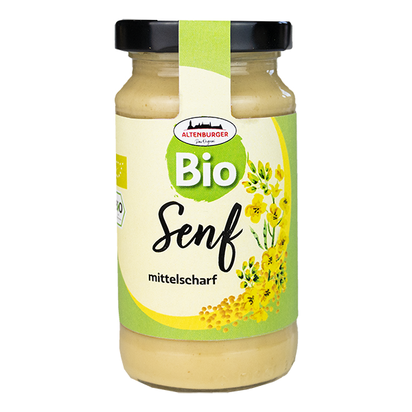 BIO SENF ohne Zuckerzusatz - Bio Senf mittelscharf Altenburger Senf