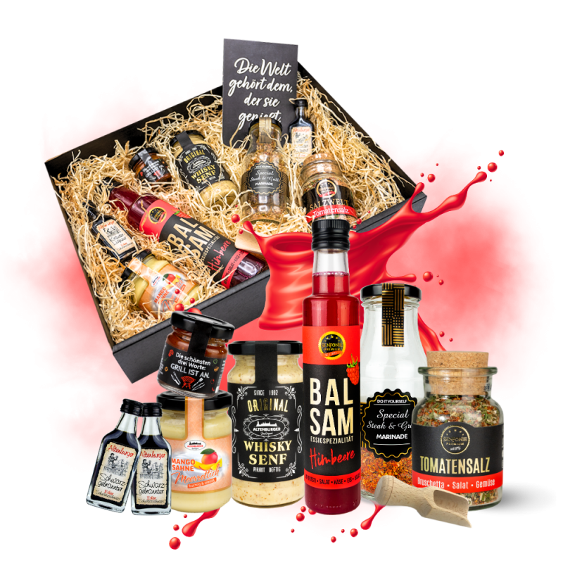 Wir schenken uns NIX Box mit Senf, Sauce und Gewürz