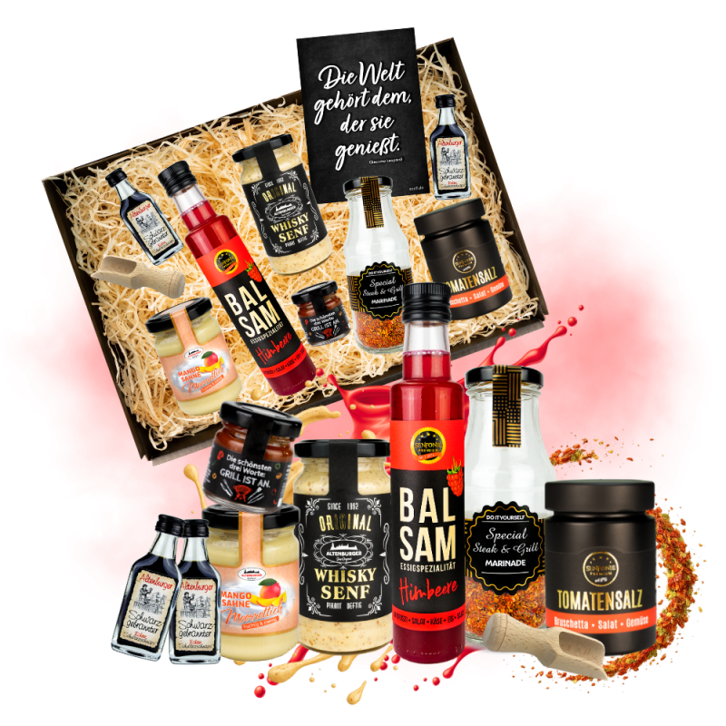 Wir schenken uns NIX Box mit Senf, Sauce und Gewürz
